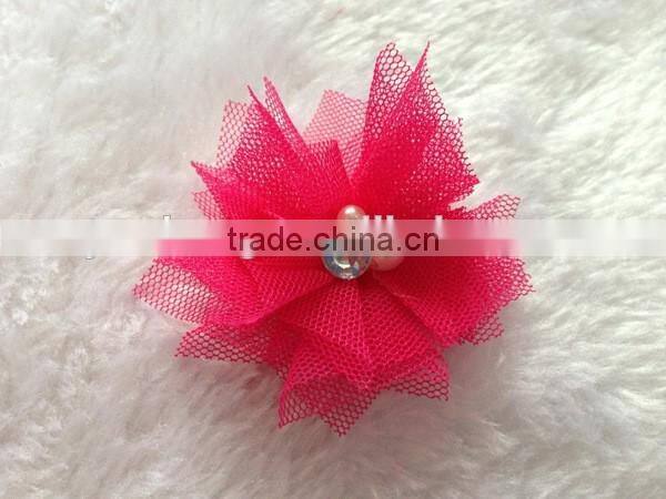 Wholesale Baby Girl Hair Accessory Chiffon flower Child Head Flower No Clip