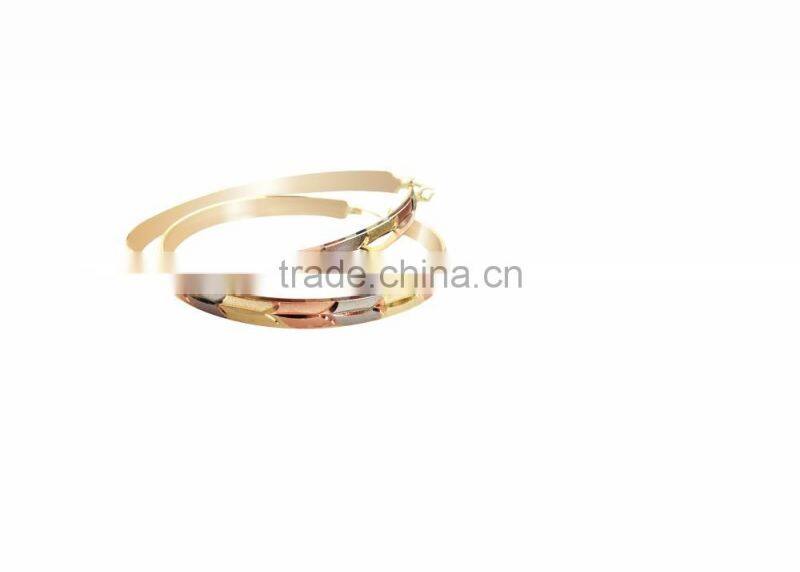 Three tone Gold finish bangles earring