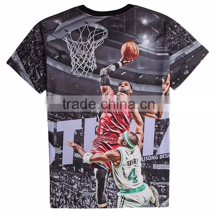 Fashion Basketball Team Polyester Sublimation China Wholesale T-shirt 3D Printing