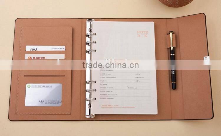 25K faux leather cover planner custom loose leaf binding organizer agenda PU leather notebook