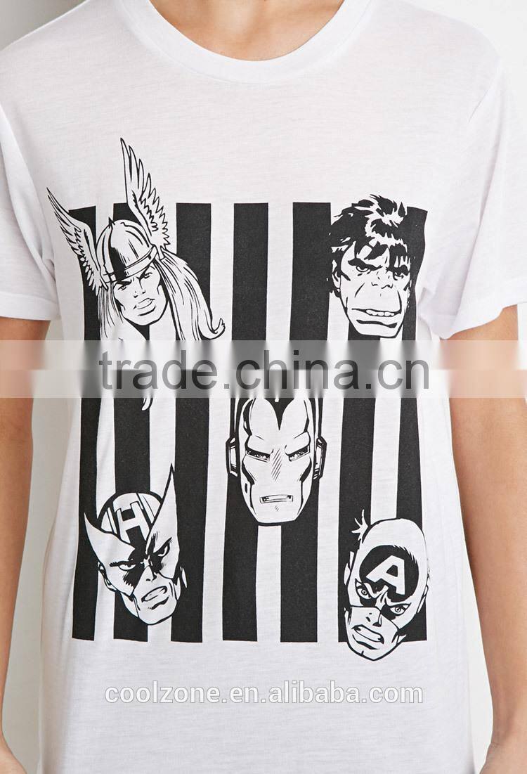 Women short sleeve super-soft knit graphic print t-shirt,wholesale custom t shirts