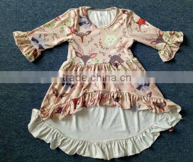 yiwu imported kids Halloween theme dress fashion girl pumpkin print frock