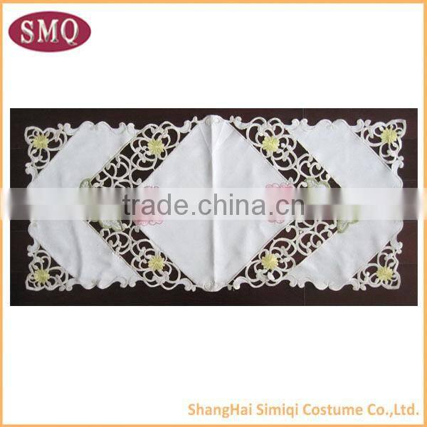 hot sell Custom flower design embroidered rectangular tablecloth