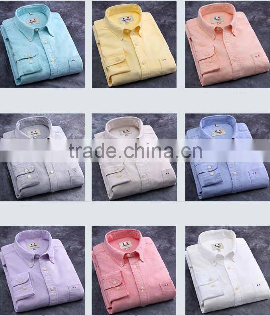 2016 100% cotton non iron solid color men oxford casual shirt
