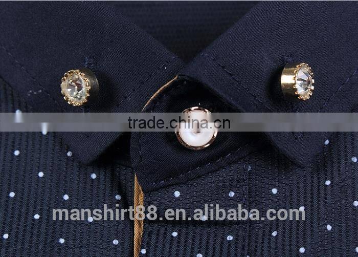 Decent fashion long sleeve contrast color custom slim fit shirt