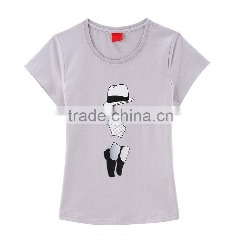 custom cotton grey t-shirt with print