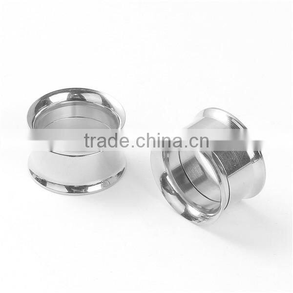 12mm Stainless Steel Ear Stretcher Expander Cylinder Silver Tone Body Jewellery Piercing