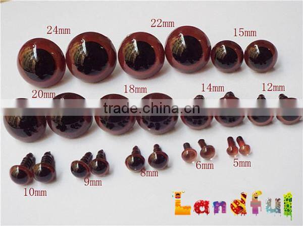 Brown Safety Doll Eyes with Hand Pressed Washer for Plush Teddy Bear