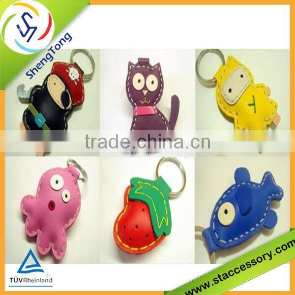 2015 new design many kinds of fashion and custom leather key chain