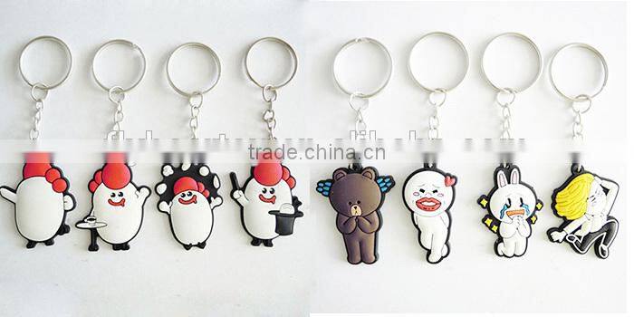 Popular Custom Emoji PVC rubber keychain promotion gift souvenior keyring