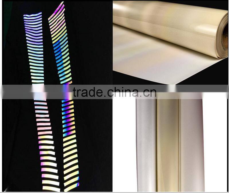 2016 dongguan new rainbow Multi-colored reflective vinyl heat transfer film