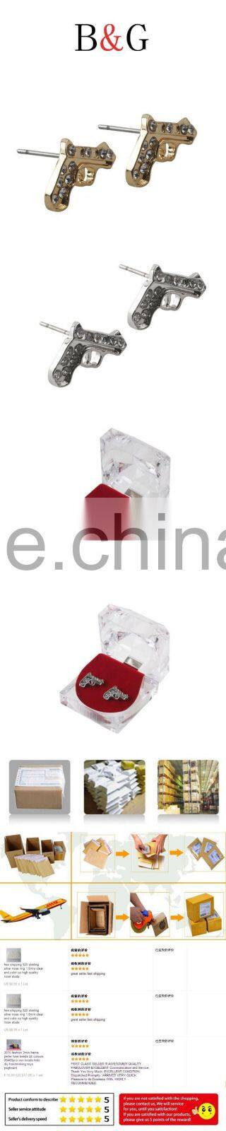 Imitation Simple Gold Hiphop Earring Jewelry Designs For Unisex Made In Korea Products Wholesale