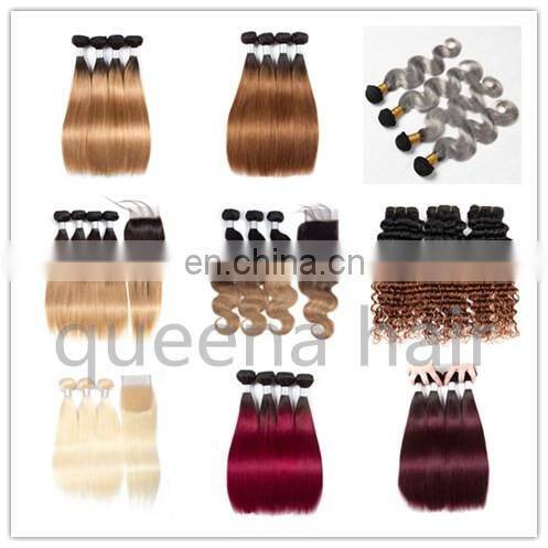 brazilian blond 613 human hair bundles with closure cuticle aligned hair