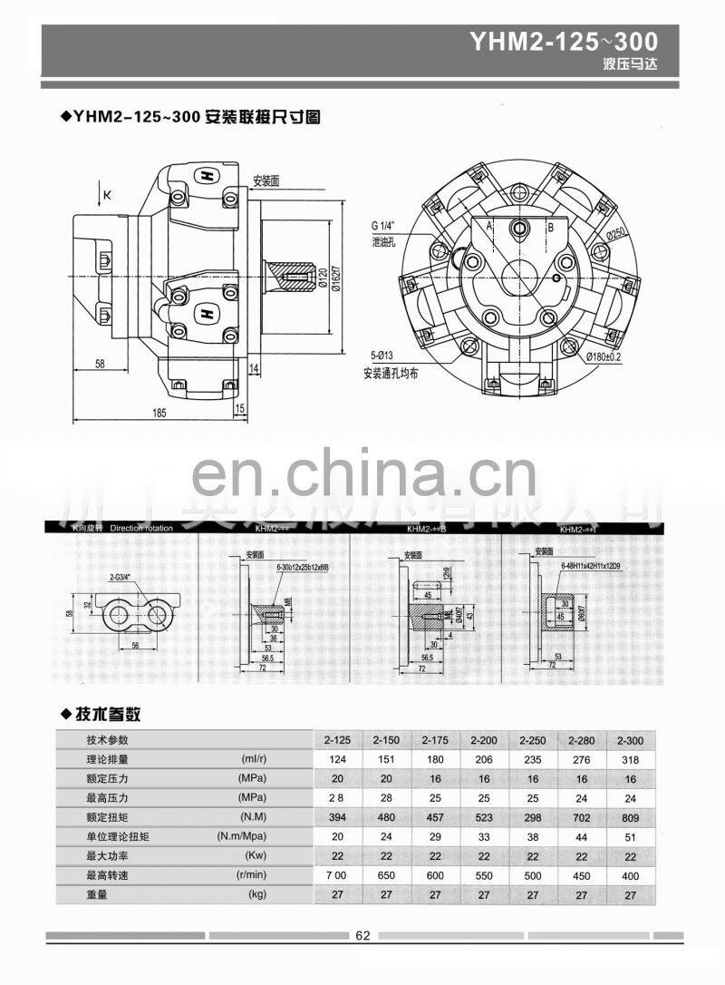 Manufacturers sell hydraulic motor YHM3 external five star motor plunger type large torque motor