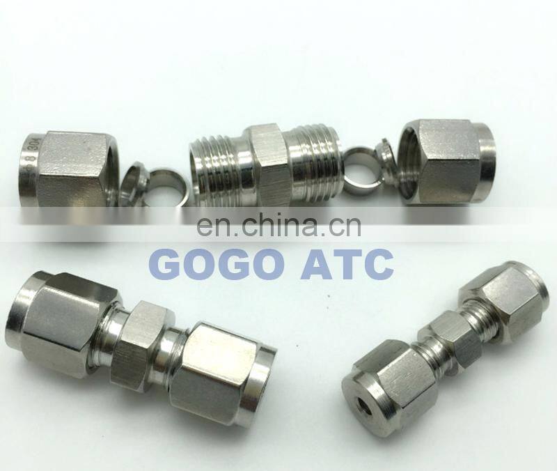 Quick coupler O.D 3 mm hard tube intermediate adapter joint SUS304 stainless steel thread pipe gas connector