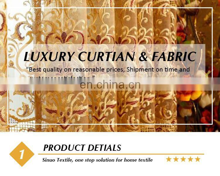 China Suppliers Royal Home Embroidered fabric Turkish Style Curtain in Gray Color