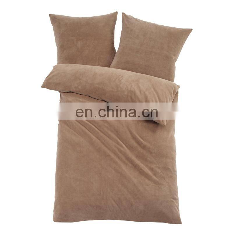 i@home 100%polyester soild color microfiber coral fleece bed duvet cover sheet set