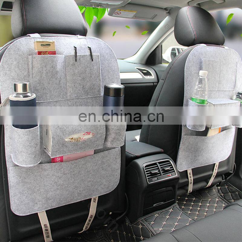 black color felt car seat back organizer