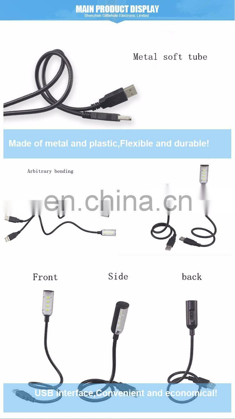 4 Led Lights And Flexible Gooseneck - Switch On Head Usb Led Lamp