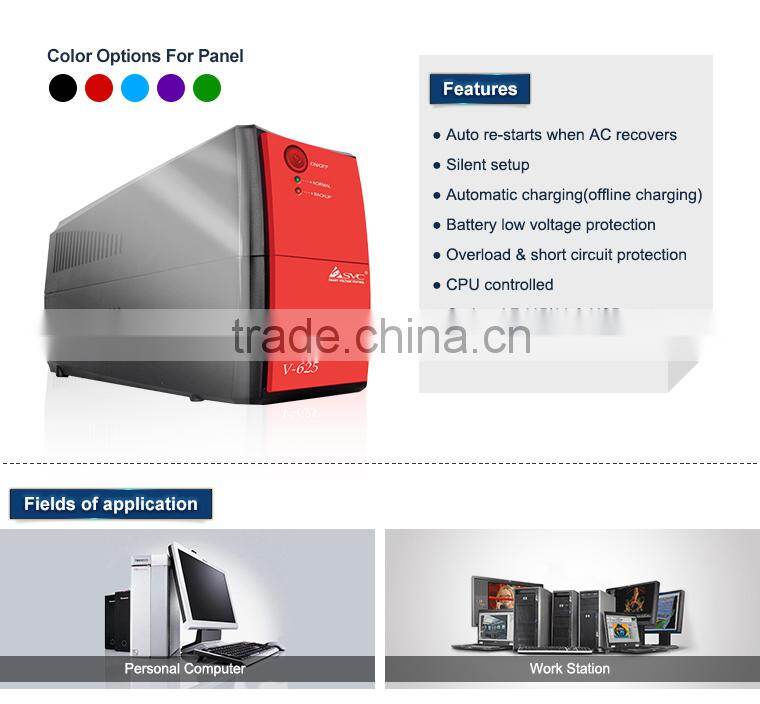 600VA / 360W Line-interactive CPU USB RJ45/11 Pastic/Metal LCD/LED UPS