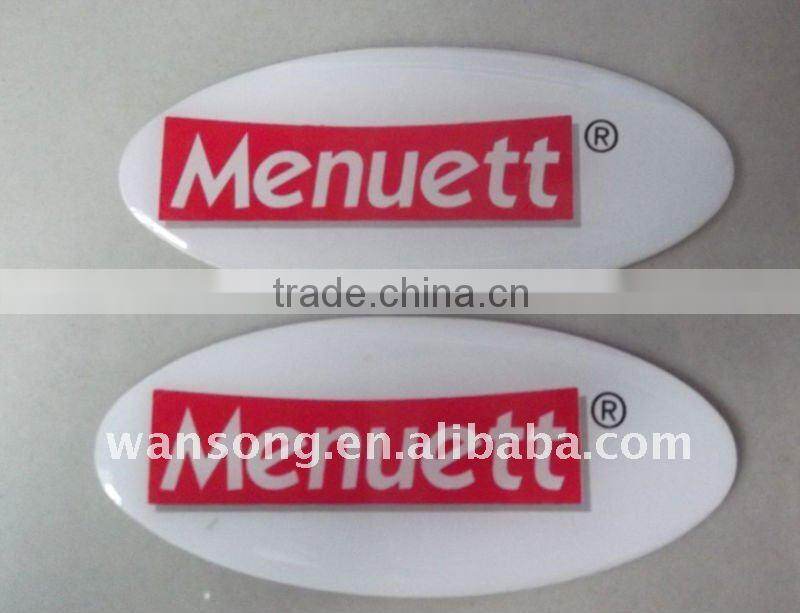 Promotional crystal domed 3d clear custom epoxy sticker with high quality