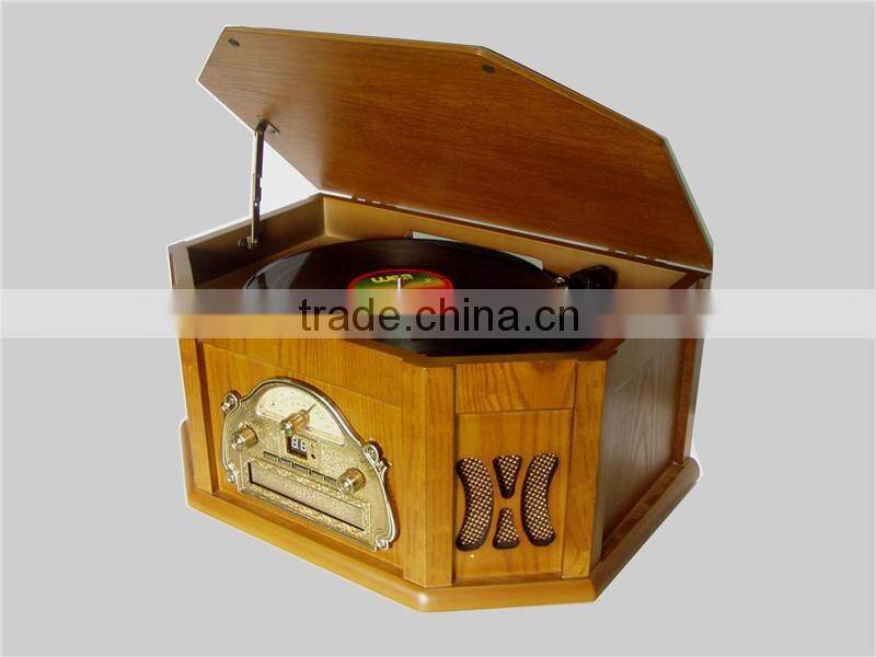Gramophone cd/cassette player,multiple record player,bluetooth vinyl record player