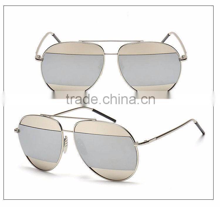 2016 New Designer two colors Sun Glasses Split 3 Parts Mirror Lens for women