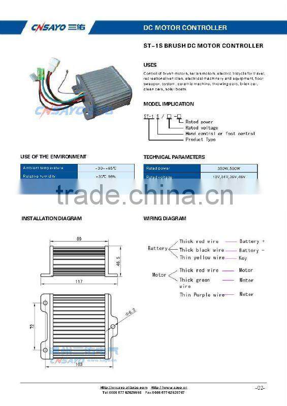ST-1S/48V brush dc motor controller
