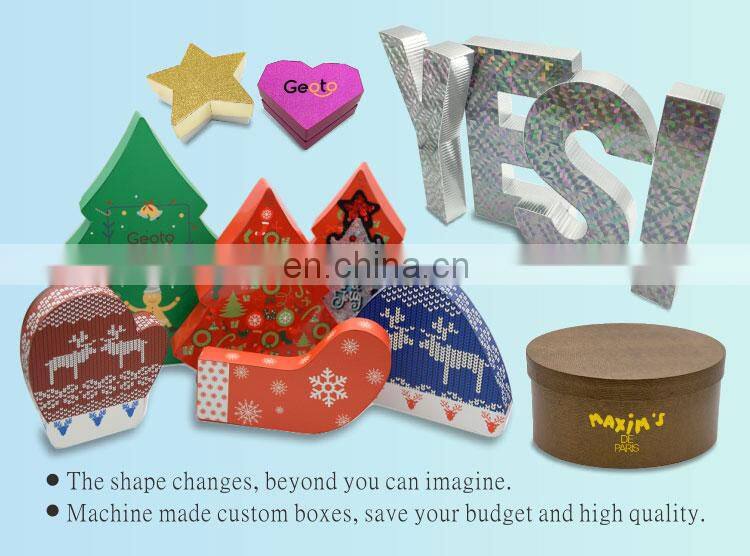 Christmas Tree Shaped Paper Cardboard Chocolate Gift Box With Light
