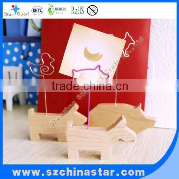 Wood horse shape base customized design holder place card holder