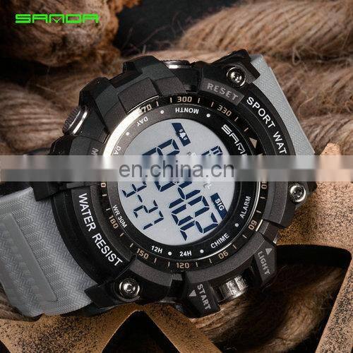 SANDA 359 Hot Selling Design Cheap Price Men Sport LED Light Watches Silicon Band Watch