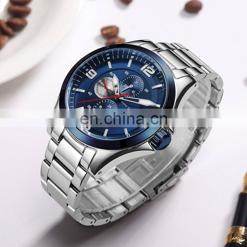 MINI FOCUS MF0199G Man Quartz Watches High Quality Brand Casual Creativity Stainless Steel Strap Clock