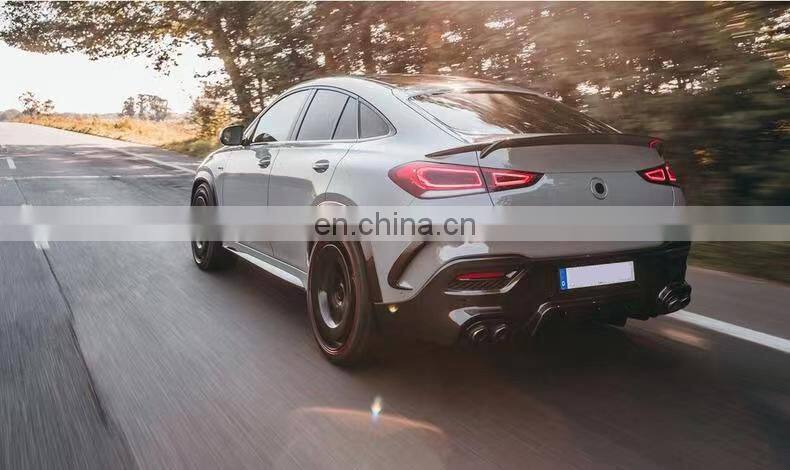Runde BRA-BUS 900 Style Carbon Fiber Front Lip Grille Wind Knife Rear Lip Spoiler Exhaust For Mercedes-Benz GLE63 Coupe Body Kit