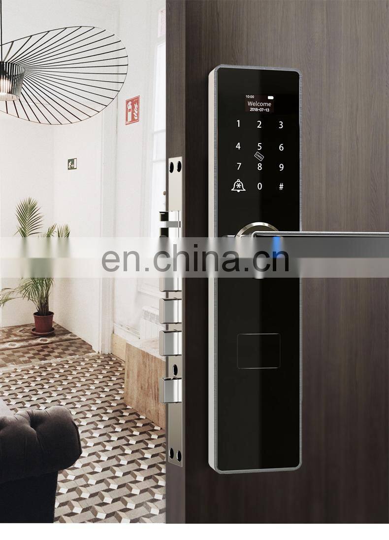 TUYA APP Smart Fingerprint Door Lock Electronic Biometric Password Hotels Smart Door Lock Manufacturer