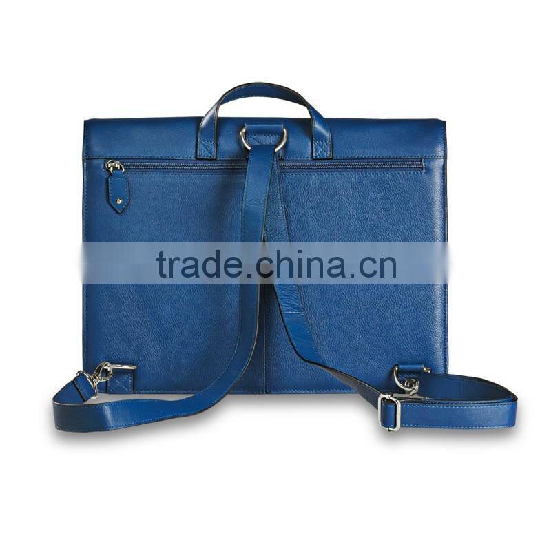 New design genuine pebble leather convertible backpack or crossbody messenger bag