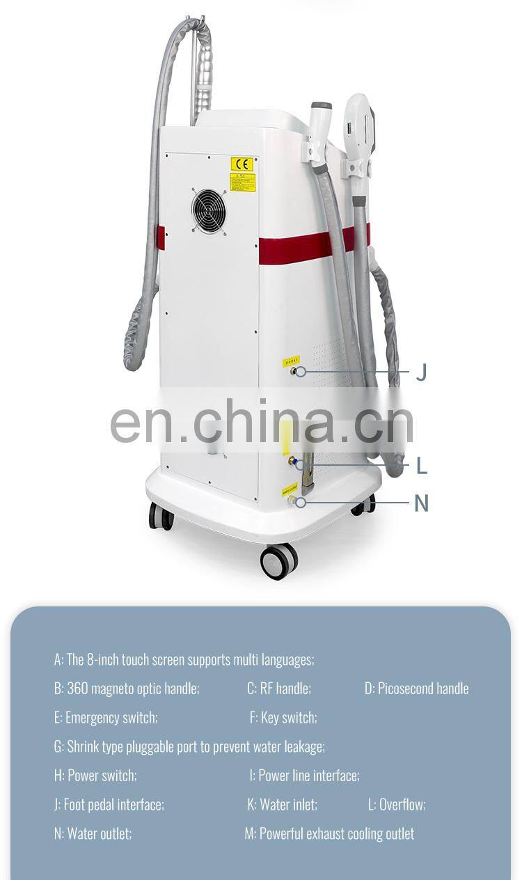 3 IN 1 OPT Elight IPL Permanent Hair Removal RF Yag Laser Tattoo Removal Machine picosur