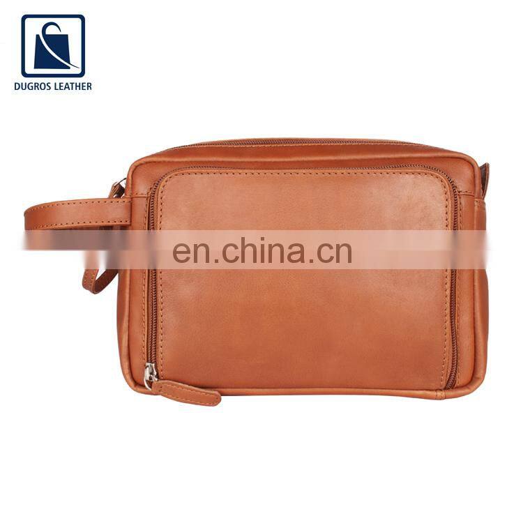 Zipper Closure Type Fashion Style Modern Design Unisex Genuine Leather Toiletry Bag at Wholesale Price
