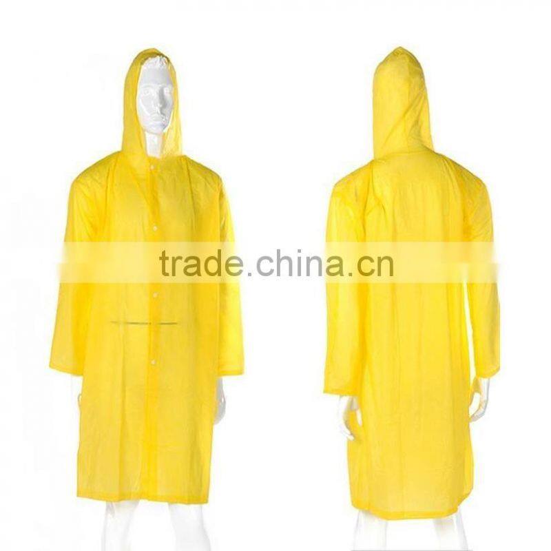 Mens Long Yellow Waterproof PVC Raincoat