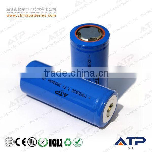 wholesale 26650 2800mah li ion battery / 26650 rechargeable battery