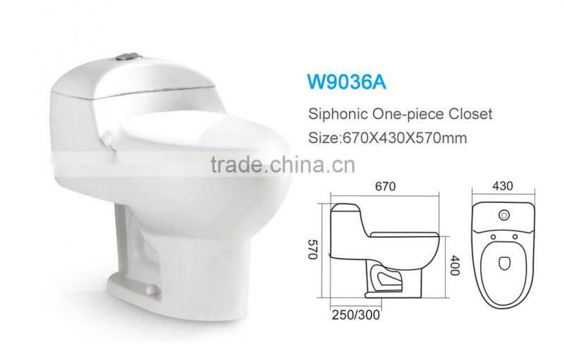 China bathrooms designs one piece toilet W9036