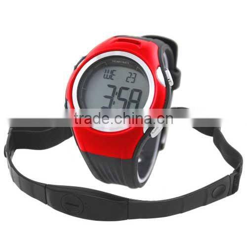 DW177_RD Red color Digital Rubber Chrono, Timer, Alarm ,body fit heart rate monitor watch