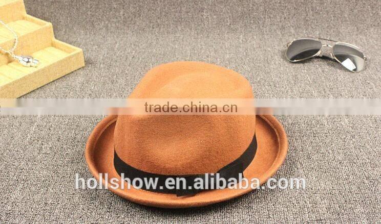 Star Favourite Ribbon Fixed Ladies Elegant Vintage Wool Fedora Hat