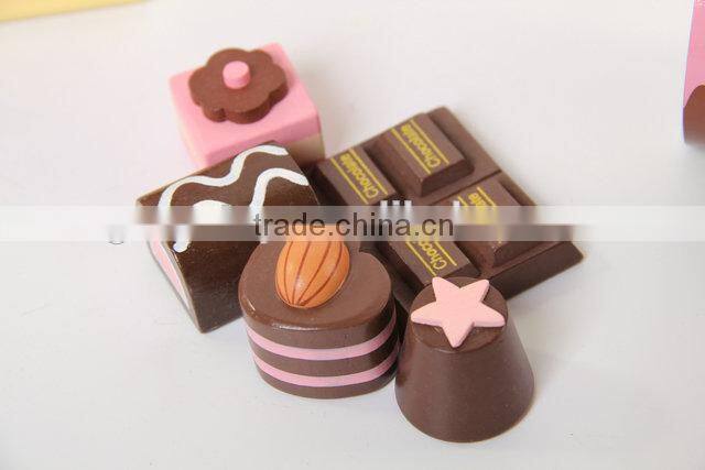 Wooden toy chocolate cake set ,wooden kitchen sets toy for kids