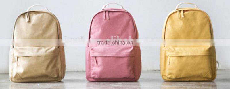 Travelling backpack bag canvas material made
