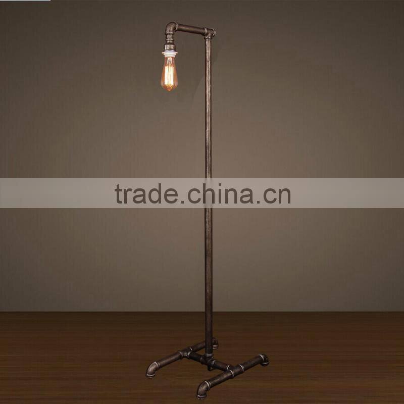 2016 New Style Simple Vintage Iron pipe Floor Lamp Model 6107-L1