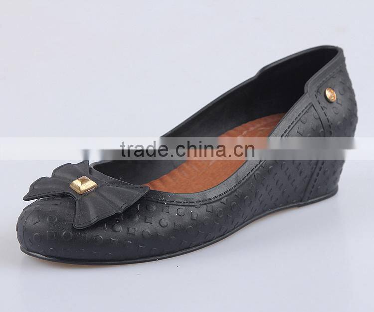 2015 new models summer wedge heels jelly sandals transparent plastic lady shoes clear pvc woman shoes