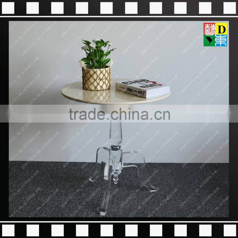 2016 Hotel/home display Acrylic living room coffee table with round marble top From China