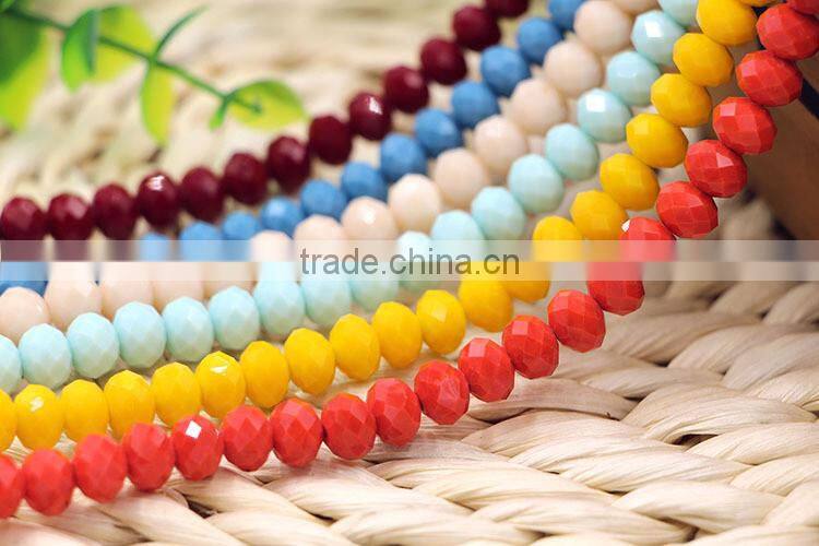 Solid Blue 2mm to 12mm AAA Quality Wholesales Price Loose Jade Crystal Facted Roundelles Glass Beads for Jewelry Cheapest