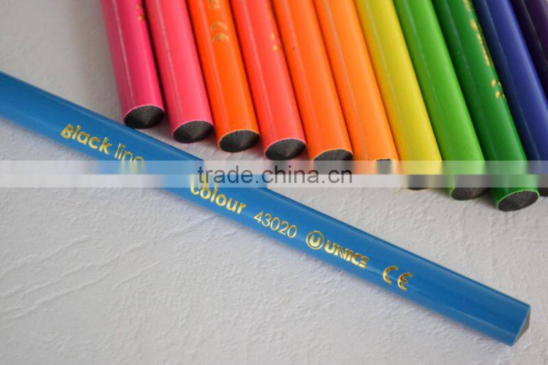 Black Wood Fluorescent Coloured Pencil; Fluorescent Lead Coloured Pencil