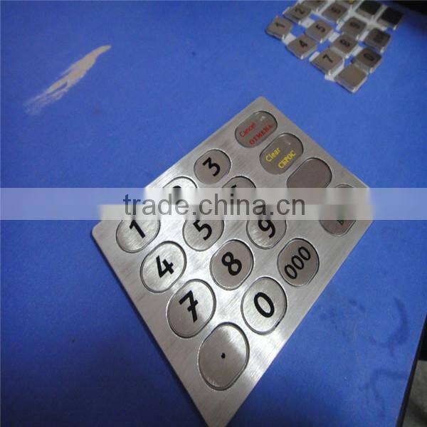 Numeric Stainless Steel Metal Keypad Front Panel
